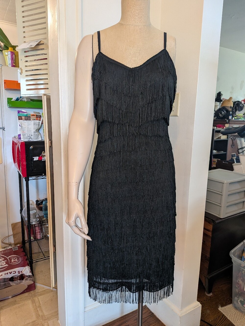 Cartise Black Fringe Flapper Dress